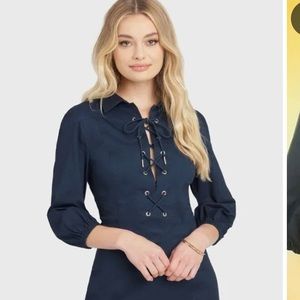 Bebe Navy Lace up Dress